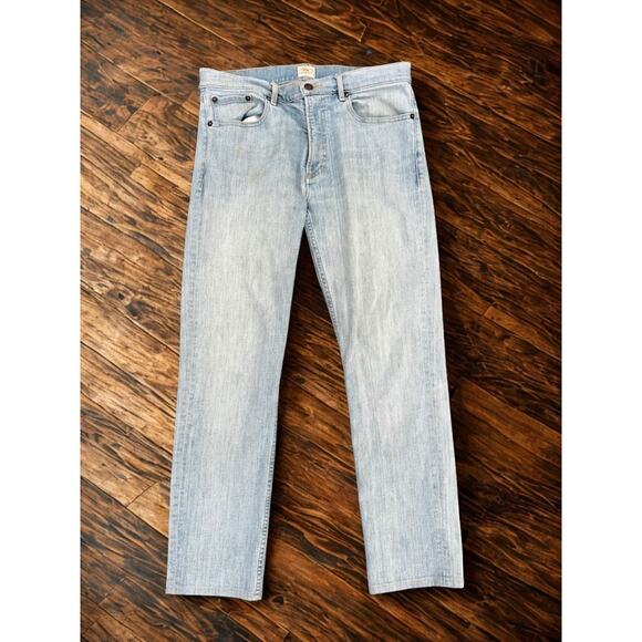 Faherty Brand Pacific Straight Jeans Ocean Wash Light Blue Sz 32 X 29 MDC0001 - Picture 2 of 9